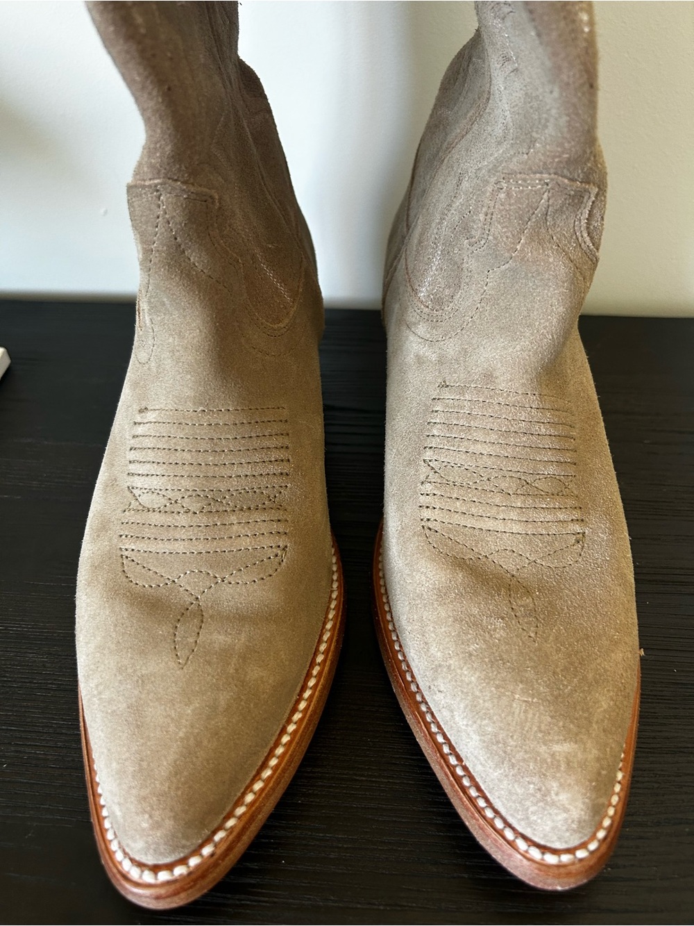 Tecova Abby Driftwood Suede Western Boots - Picture 9 of 11